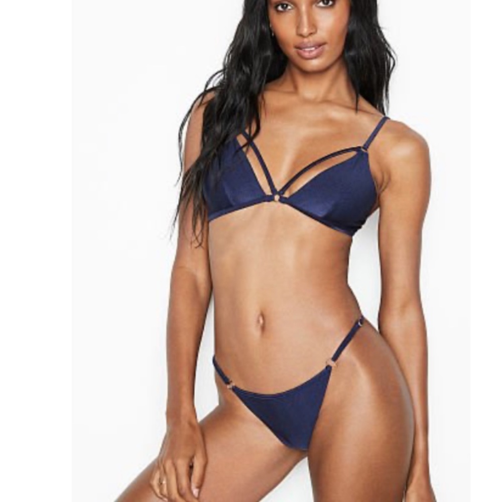 NEW VICTORIA'S SECRET Strappy Ring Swim Bralette & Hipster Bikini Bottom